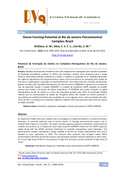 Ozone Forming Potential at Rio de Janeiro Petrochemical Complex