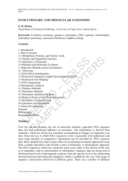 Evolutionary and Molecular Taxonomy
