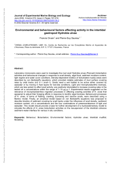 Environmental and behavioural factors affecting - Archimer
