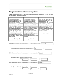 Assignment: Different Forms of Equations