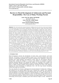 Barriers to Moral Development of Adolescents and