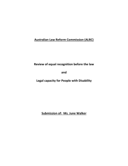 J Walker - Australian Law Reform Commission