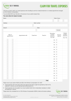 CLAIM FOR TRAVEL EXPENSES