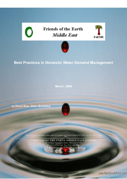 Best Practices in Domestic Water Demand Management