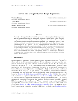 Divide and Conquer Kernel Ridge Regression