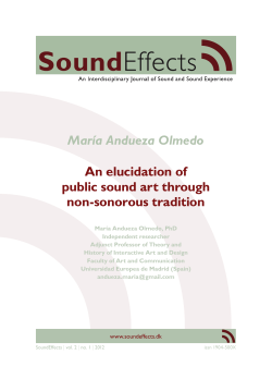 Mar&iacute;a Andueza Olmedo An elucidation of public sound art through