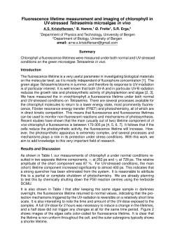Fluorescence lifetime measurement and imaging of chlorophyll in