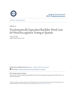 Psychometrically Equivalent Bisyllabic Word-Lists for Word