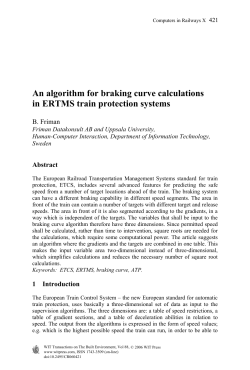 An algorithm for braking curve calculations in ERTMS
