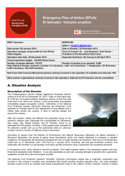 Emergency Plan of Action (EPoA) El Salvador: Volcanic eruption