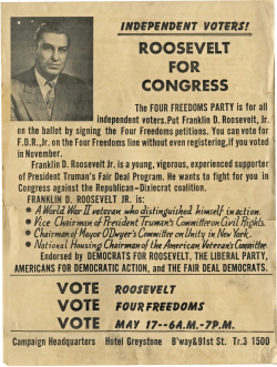 Independent voters: Roosevelt for Congress