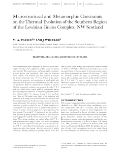 Microstructural and Metamorphic Constraints on