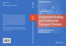 Cholesterol Binding and Cholesterol Transport Proteins 1