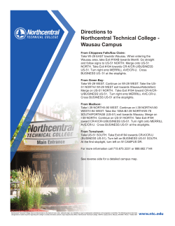 Directions to Northcentral Technical College