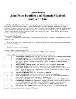 John Peter Boutilier and Hannah Elizabeth Boutilier
