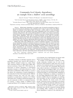 Community-level density dependence: an example from a shallow