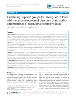 Facilitating support groups for siblings of children with