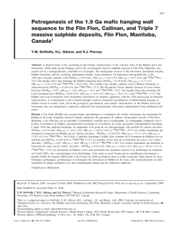 Petrogenesis of the 1.9 Ga mafic hanging wall sequence to the Flin