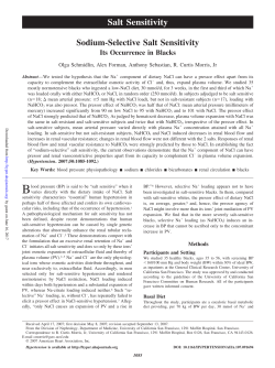 Salt Sensitivity