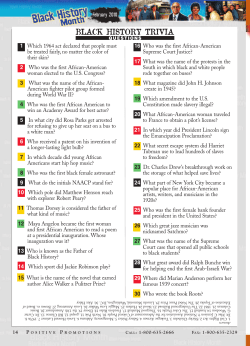 black history trivia - Positive Promotions
