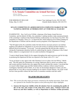 sasc ndaa 2015 markup release - Senate Armed Services Committee