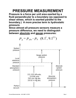 PRESSURE MEASUREMENT