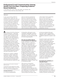 Professional E-mail Communication Among Health Care Providers