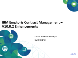 IBM Emptoris Contract Management &ndash; V10.0.2 Enhancements