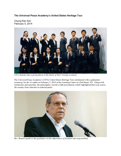 The Universal Peace Academy`s United States Heritage Tour