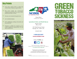 Green Tobacco Sickness - NC Department of Labor