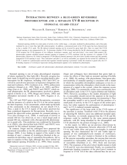 interactions between a blue-green reversible photoreceptor and a