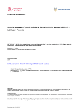 University of Groningen Spatial arrangement of genetic