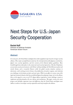 Next Steps for US-Japan Security Cooperation