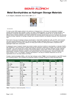 Metal Borohydrides as Hydrogen Storage Materials - Sigma