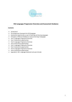 Ensemble KS2 Languages Progression Overview and Assessment