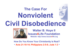The Case For Non-Violent Civil Disobedience