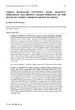 green moisture content, basic density