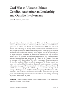 Civil War in Ukraine: Ethnic Conflict, Authoritarian Leadership, and