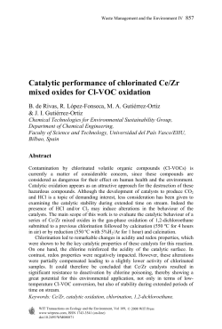 Catalytic performance of chlorinated Ce/Zr mixed oxides for Cl