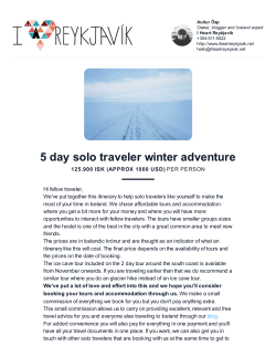 5 day solo traveler winter adventure