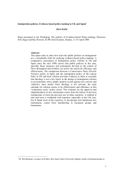 Immigration policies. Evidence-based policy