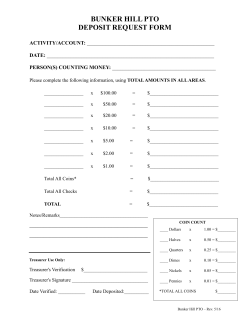 BUNKER HILL PTO DEPOSIT REQUEST FORM