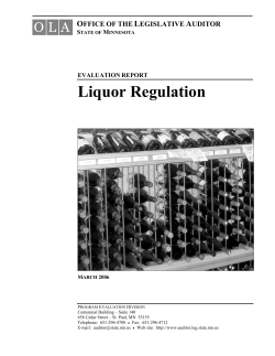 Liquor Regulation - Office of the Legislative Auditor