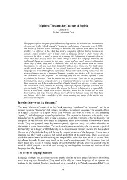 Making a Thesaurus for Learners of English