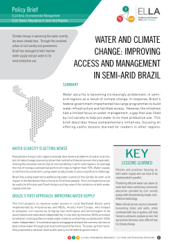 WAtEr AnD CLimAtE CHAngE: imProving
