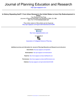 Journal of Planning Education and Research