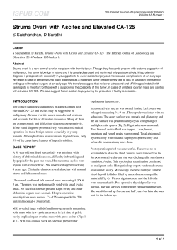 Struma Ovarii with Ascites and Elevated CA-125
