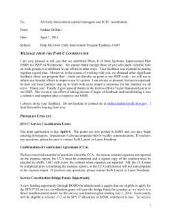 EI Program Updates #1607 - Ohio Early Intervention