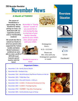 November Newsletter 2015 - Riverstone Education Preschool