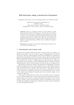 Fall detection using a head-worn barometer - Alessio Vecchio